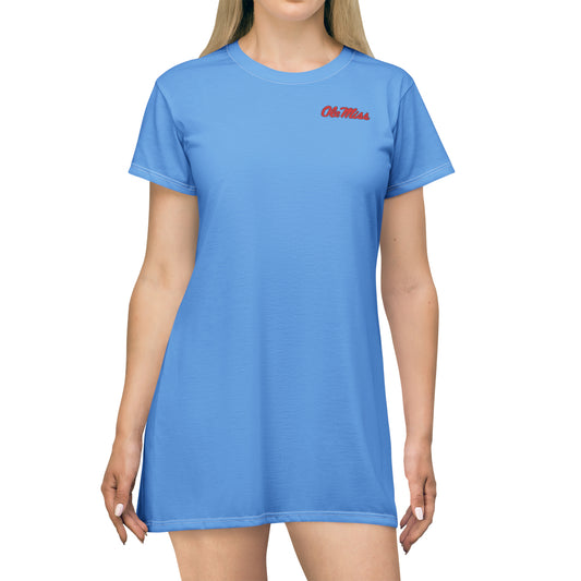 Ole Miss T-Shirt Dress (AOP) Blue