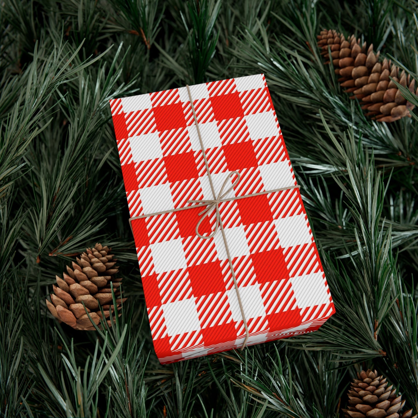 Red Check Gift Wrap Papers